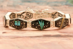 Calvin Begay New Design Night Sky Reversible Sterling Silver Bracelet